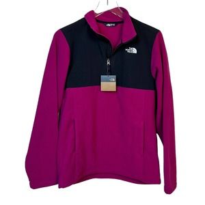 THE NORTH FACE Tundra Fleece Pullover Dramatic Plum Pink Black Youth Sz XL NEW